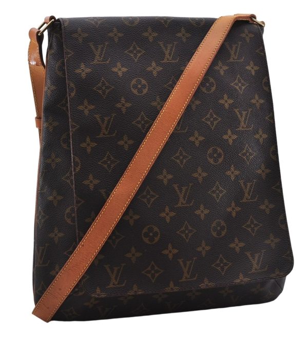 Authentic Louis Vuitton Monogram Musette Shoulder Cross Body Bag M51256 LV 5603E For Sale