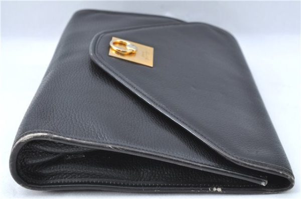 Authentic CELINE Documents Case Leather Black J1977 For Discount