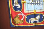 Authentic HERMES Carre 90 Scarf  GRAND APPARAT  Silk Navy Blue Gold J3557 Sale