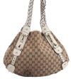 Authentic GUCCI Shoulder Tote Bag GG Canvas Leather 162900 Brown White 2933E For Discount