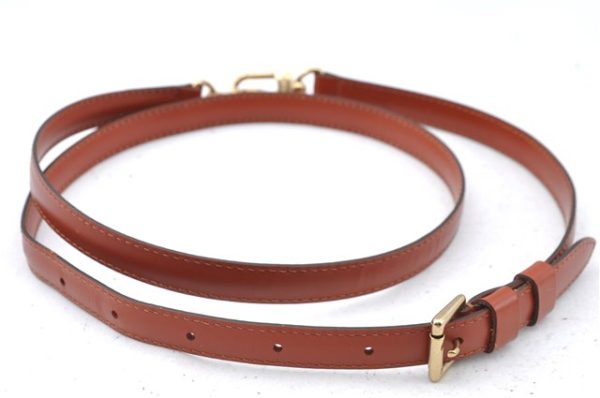 Authentic Louis Vuitton Leather Shoulder Strap Brown Size 40.2-46.5  LV J5585 For Cheap