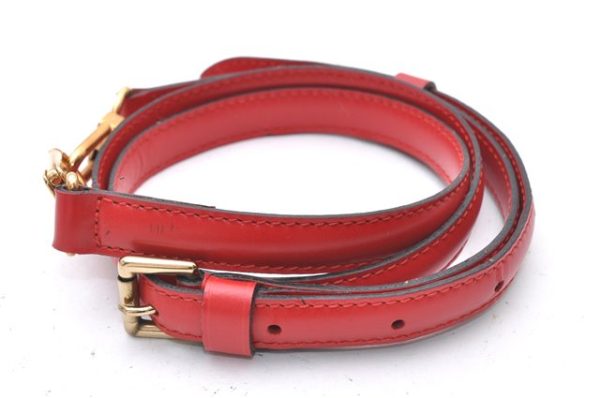 Authentic Louis Vuitton Leather Shoulder Strap Red 40.2-47.2  LV 1966F Cheap