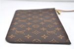 Authentic Louis Vuitton Monogram Neverfull Pouch Purse Clutch Bag Yellow 6090E For Cheap