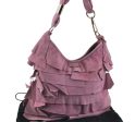 Authentic YVES SAINT LAURENT Saint Tropez Shoulder Bag Suede 122245 Pink H7122 Fashion