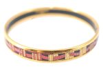 Authentic HERMES Email PM Bangle Ribbon Motif Gold Black Red J1393 Supply