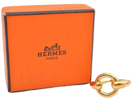 Authentic HERMES Scarf Ring Moris Circle Design Gold Box 9425D Online now