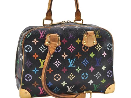 Louis Vuitton Monogram Multicolor Trouville Hand Bag Black M92662 LV Junk 8792D Hot on Sale