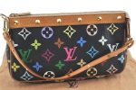 Louis Vuitton Monogram Multicolor Pochette Accessoires Pouch M92648 Black J0867 Fashion