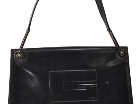 Authentic GUCCI Vintage Shoulder Hand Bag Purse Leather 0013034 Black 2899E For Sale