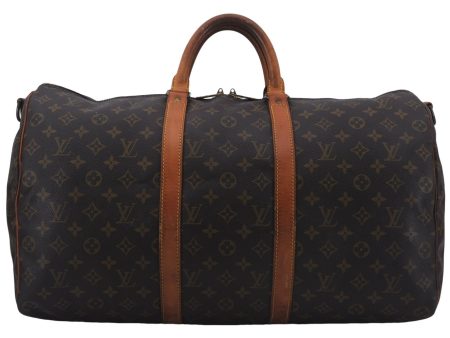 Auth Louis Vuitton Monogram Keepall Bandouliere 50 Boston Bag M41416 LV 7429D Online Hot Sale