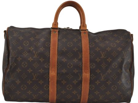 Auth Louis Vuitton Monogram Keepall Bandouliere 45 Boston Bag M41418 LV 7757D Online Hot Sale