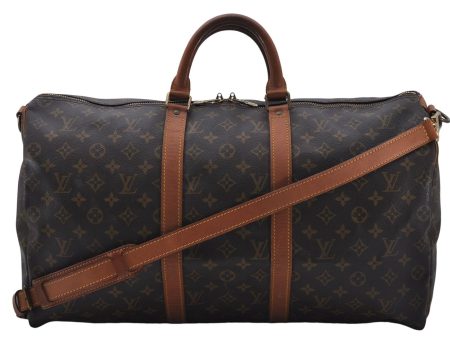 Auth Louis Vuitton Monogram Keepall Bandouliere 50 Boston Bag M41416 LV 7427D Hot on Sale