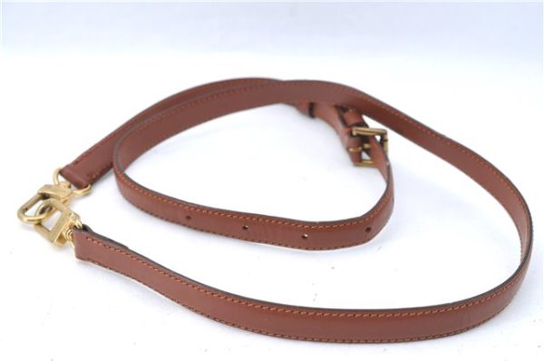 Authentic Louis Vuitton Leather Shoulder Strap Brown 38.8-45.9  LV J2013 Fashion