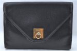 Authentic CELINE Documents Case Leather Black J1977 For Discount