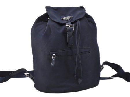 Authentic PRADA Vintage Nylon Tessuto Leather Backpack Navy 1933F Online Hot Sale