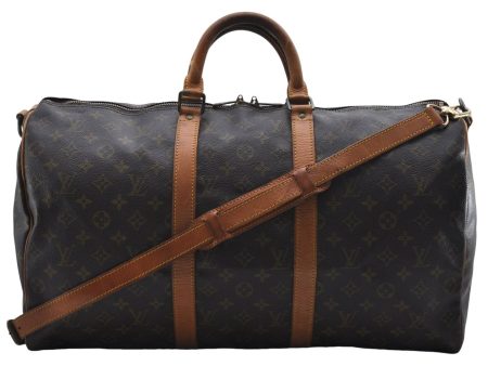 Auth Louis Vuitton Monogram Keepall Bandouliere 50 Boston Bag M41416 LV 9437D Hot on Sale