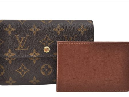 Authentic Louis Vuitton Monogram Porte Tresor Etui Papier Wallet M61202 LV J4247 on Sale