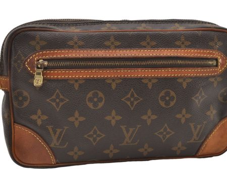 Auth Louis Vuitton Monogram Marly Dragonne GM Clutch Hand Bag M51825 LV 4878D For Cheap