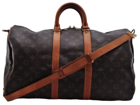 Auth Louis Vuitton Monogram Keepall Bandouliere 45 Boston Bag M41418 LV 7426D Online