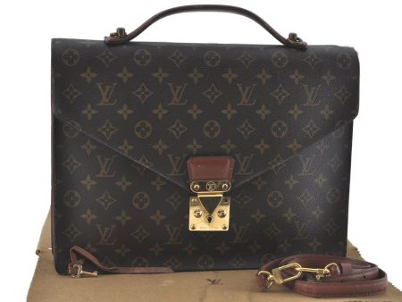 Auth Louis Vuitton Monogram Porte Documents Bandouliere M53338 Briefcase J1792 Online