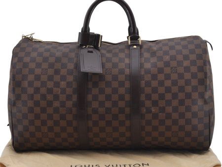 Authentic Louis Vuitton Damier Keepall 50 Travel Boston Bag N41427 LV 5119E Online Hot Sale