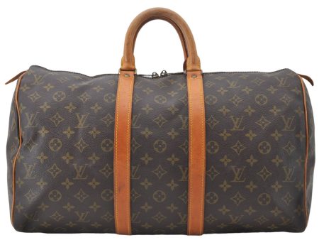 Authentic Louis Vuitton Monogram Keepall 45 Travel Boston Bag M41428 LV 5734E Online now