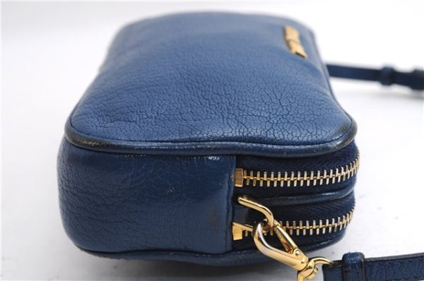 Authentic MIU MIU Leather Hand Pouch Purse 5ARH02 Blue Box 5412E Online Hot Sale