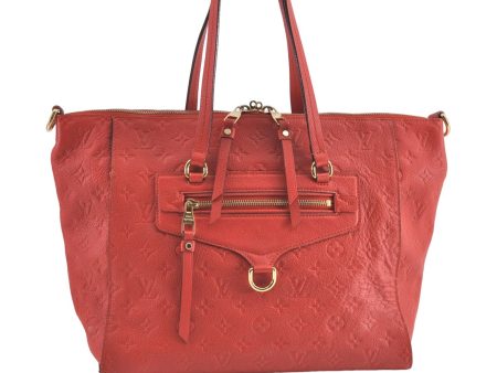 Auth Louis Vuitton Monogram Empreinte Lumineuse PM Tote Bag Red M40552 LV G9888 For Discount