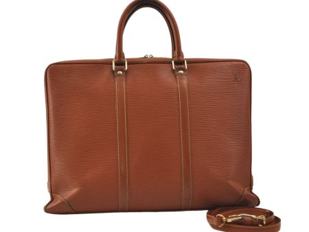 Auth Louis Vuitton Epi Porte Documents Voyage Brown Briefcase M54473 LV 0007E For Discount