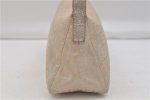 Authentic FENDI Zucchino Shoulder Bag Purse Canvas Leather Silver Beige 1405E For Cheap