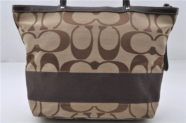 Authentic COACH Signature Shoulder Tote Bag Canvas Leather F15112 Brown 6836E on Sale