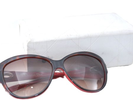 Authentic Christian Dior Sunglasses 105HA Plastic Brown Red CD J1569 Cheap