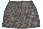 Authentic FENDI Zucca Polka dots Motif Skirt Cotton Brown Balck J1524 Supply