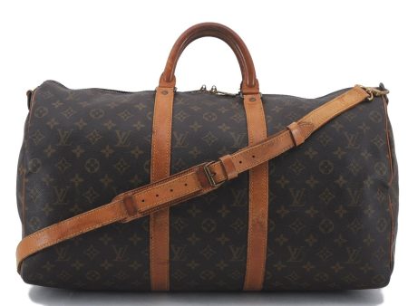 Auth Louis Vuitton Monogram Keepall Bandouliere 50 Boston Bag M41416 LV 4608D Cheap