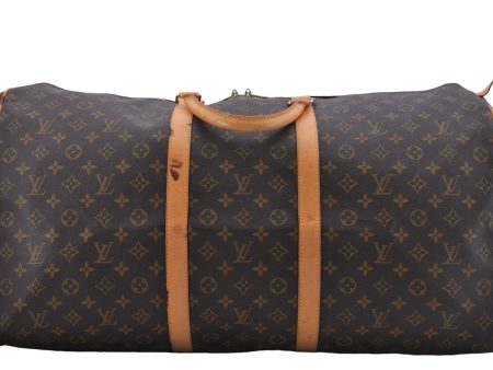 Authentic Louis Vuitton Monogram Keepall 60 Travel Boston Bag M41422 LV 7087D For Sale