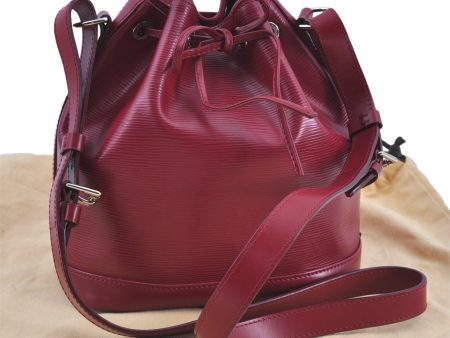 Authentic Louis Vuitton Epi Noe BB Shoulder Cross Bag Wine Red M40844 LV J3590 on Sale