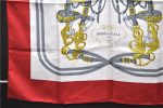 Authentic HERMES Carre 90 Scarf  BRIDES de GALA par  Silk Red 5389E For Discount