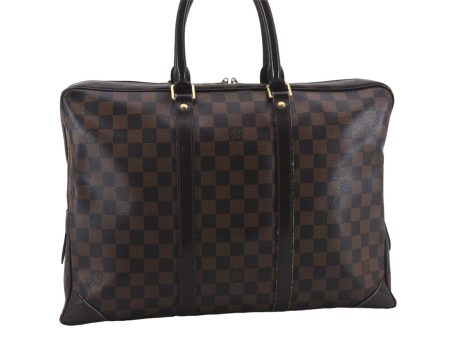 Authentic Louis Vuitton Damier Porte Documents Voyage Briefcase N41124 LV 8340D Sale