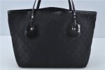 Authentic GUCCI Jolie Shoulder Tote Bag GG Canvas Enamel 211976 Black H2932 For Discount