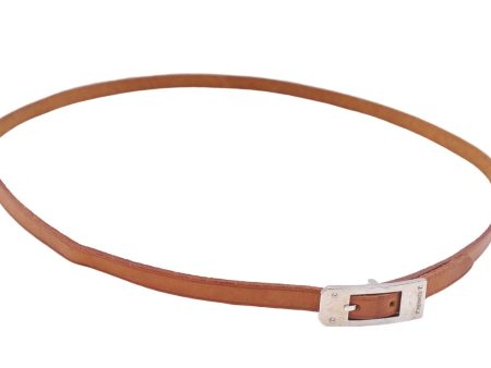 Authentic HERMES Bracelet Accessories Leather Beige Silver 0113E Sale