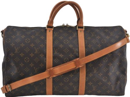 Authentic Louis Vuitton Monogram Keepall Bandouliere 50 M41416 Boston Bag J4294 Sale