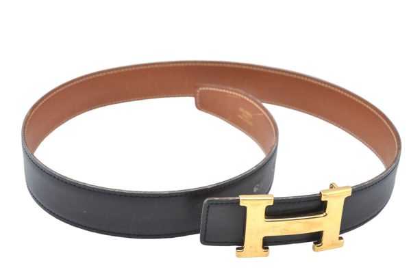 Authentic HERMES Constance Ladies Leather Belt Size 70cm 27.6  Black J1623 Hot on Sale