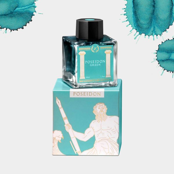 Laban Greek Mythology Ink Bottle, Poseidon Green - 50ml on Sale