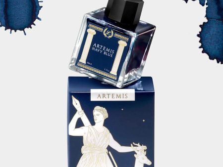 Laban Greek Mythology Ink Bottle, Artemis Navy Blue - 50ml on Sale