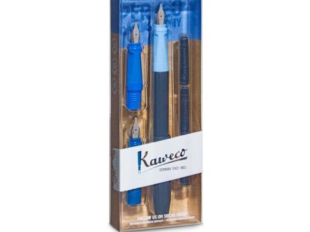 Kaweco Perkeo Calligraphy Set, Blue - Steel Nib For Sale